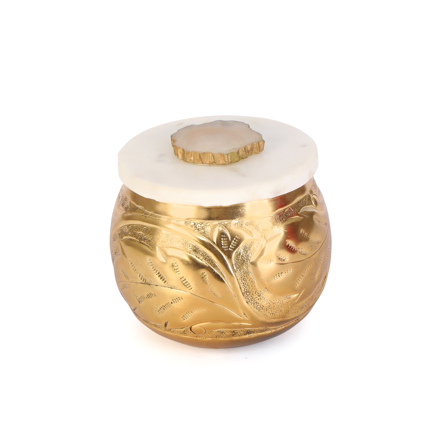 Single Gold Jar with  Marble Lid