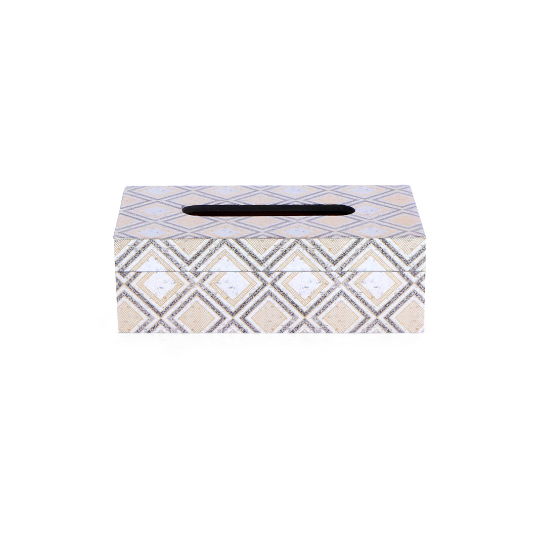 Tissue Box - Grey Diamond - The Home Co.