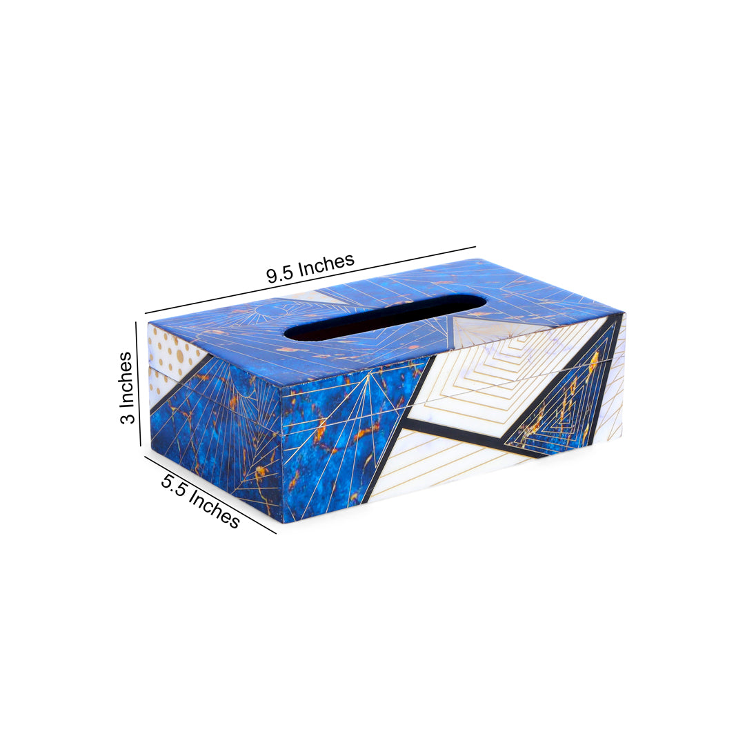 Tissue Box -  Blue Triangle 5- The Home Co.