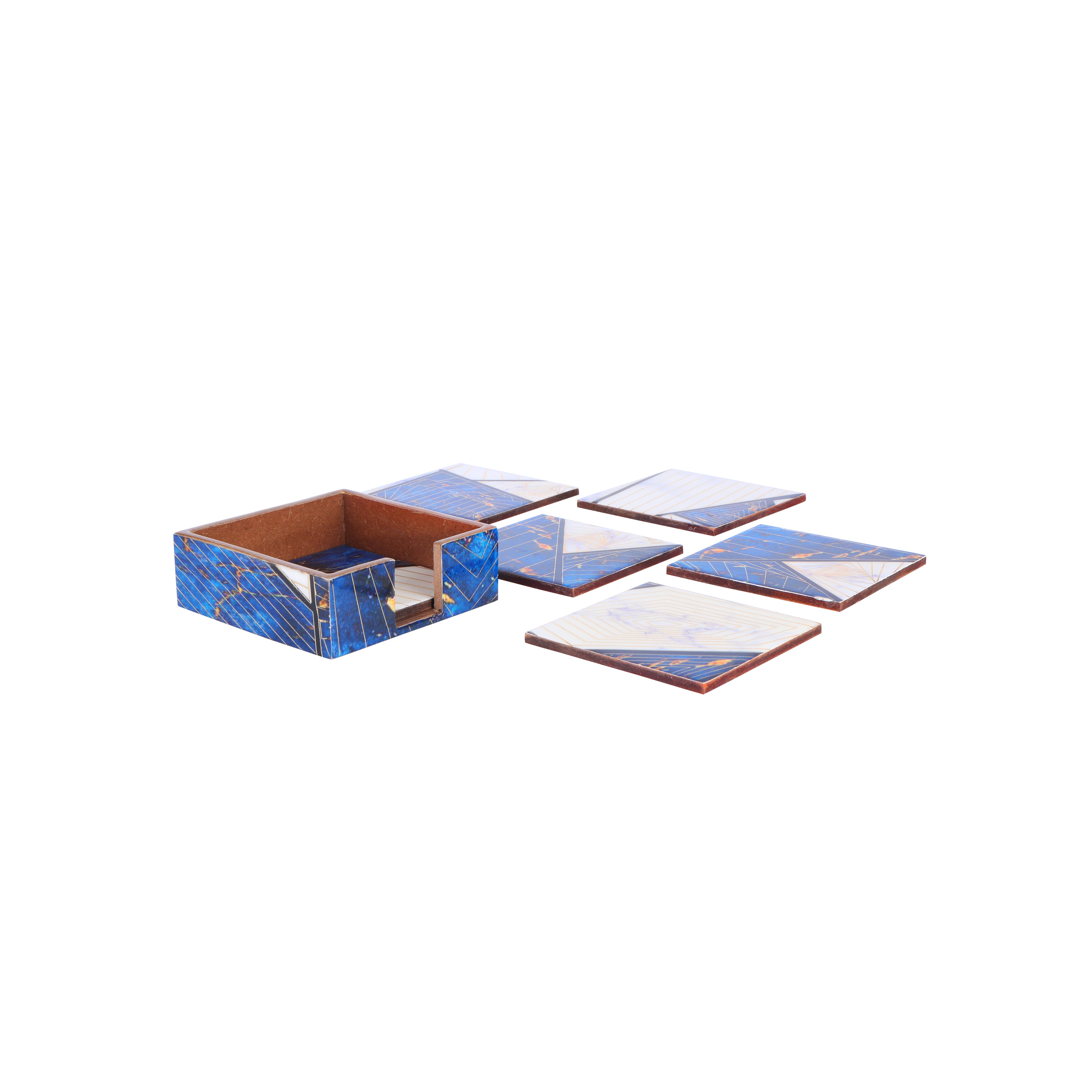 Table Coaster - Blue Triangle (Set of 6)