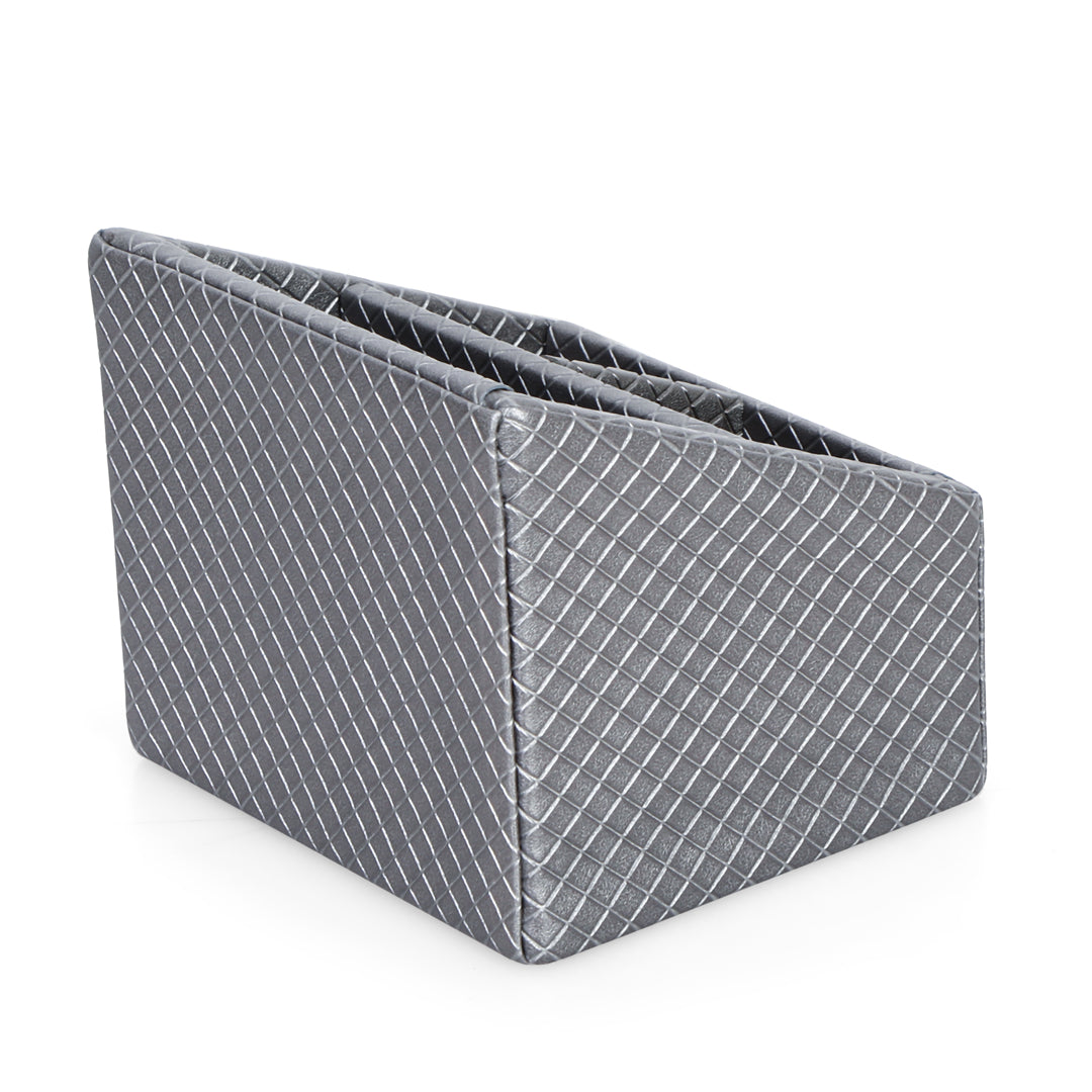 Remote Holder - Grey Leatherette - Three Partition
