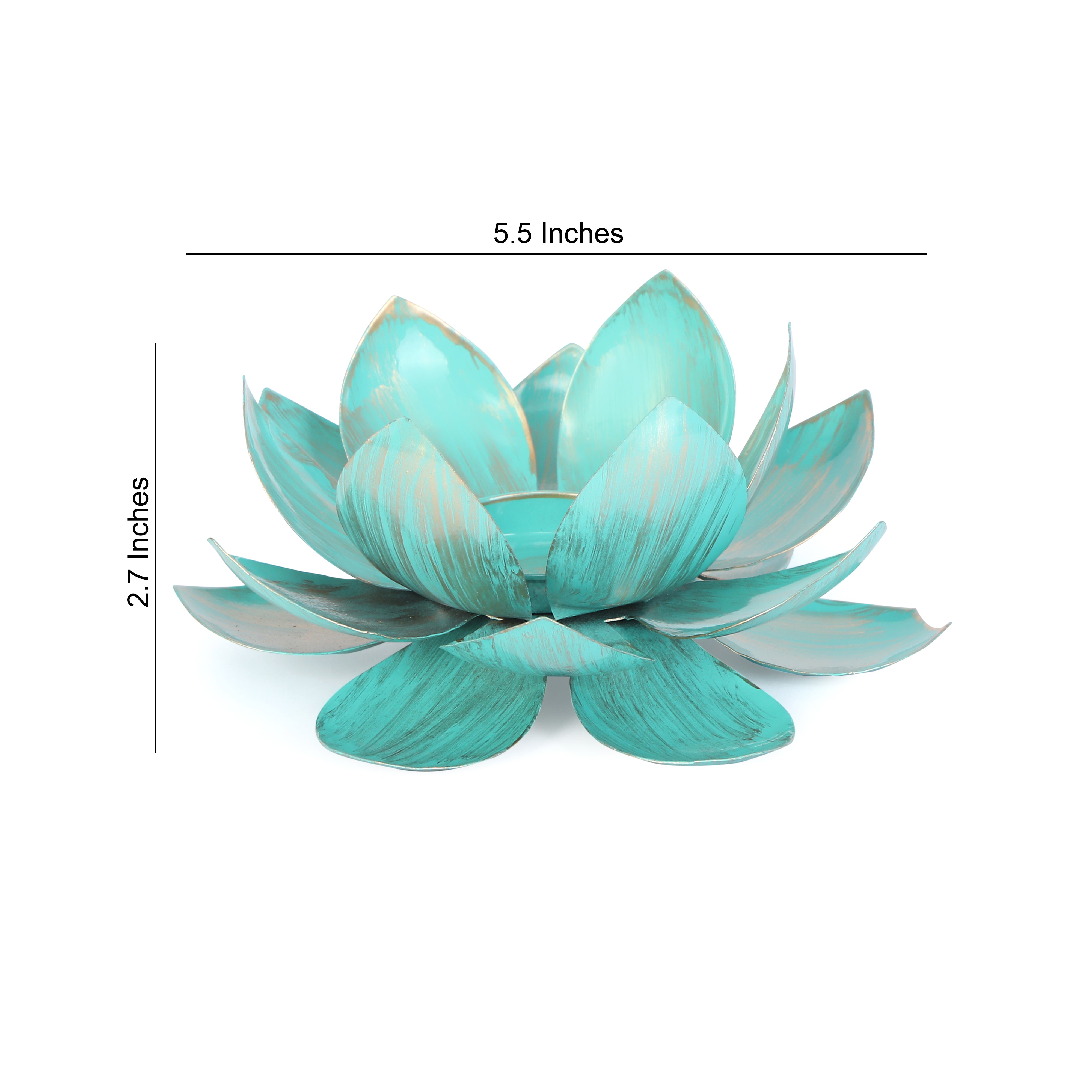 Tea Light Candle Stand Set of 2  - Blue Lotus Tea Light Candle Holder