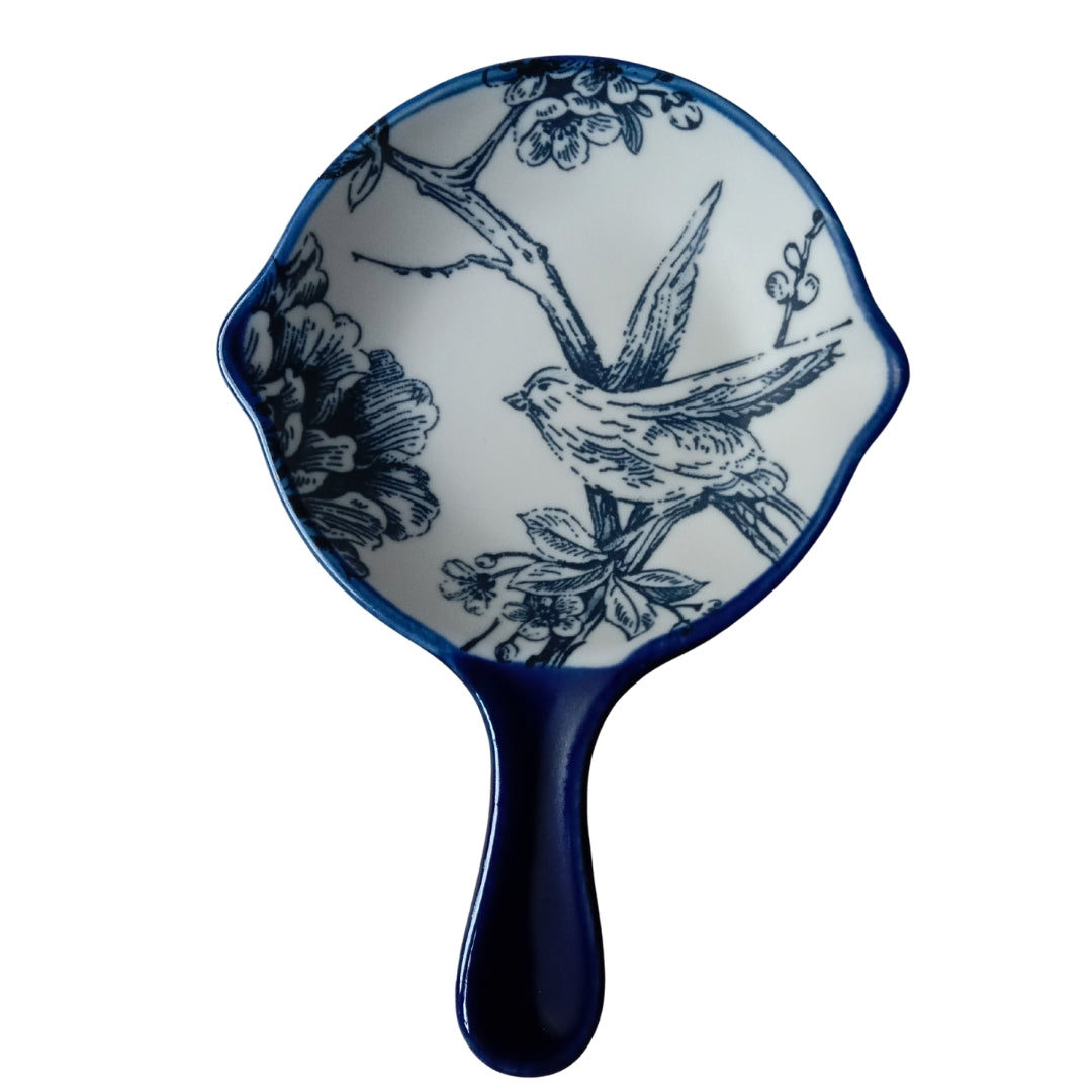 6 Pcs Blue & White Floral Ceramic Round Dip Bowl Set