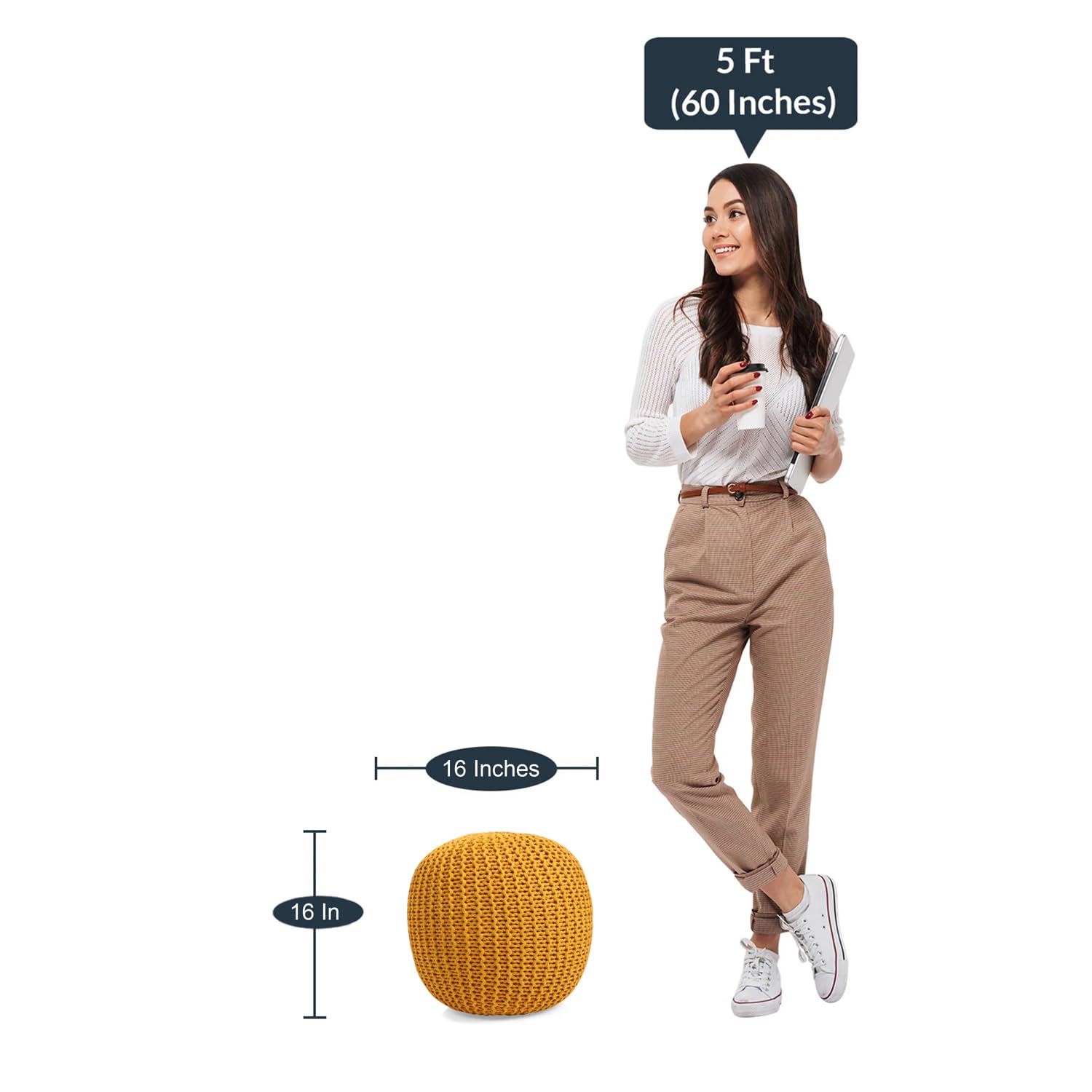 Pouffe Yellow - Pouffe Ottoman