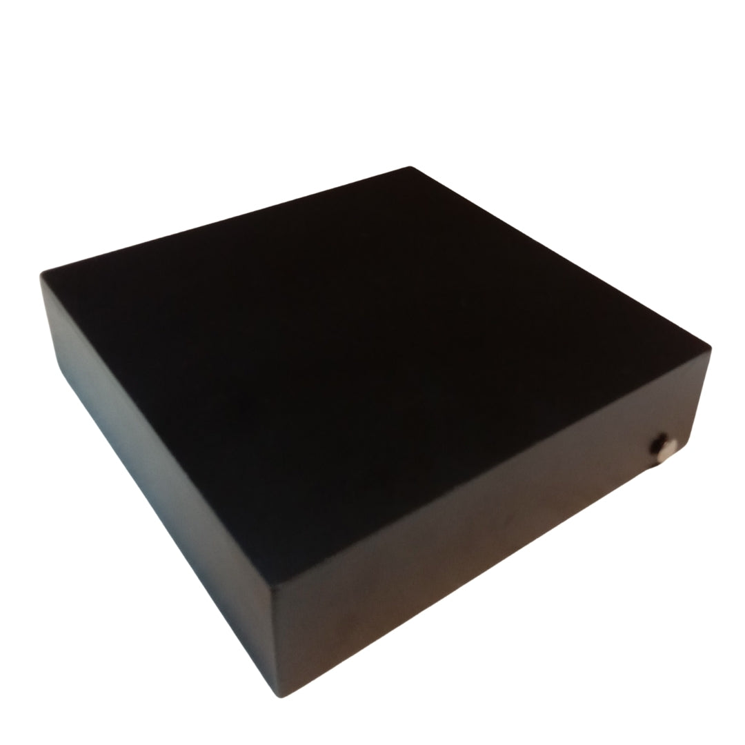 Square tissueholder - Wooden black mosaic Design Print & Enamel with deco paint