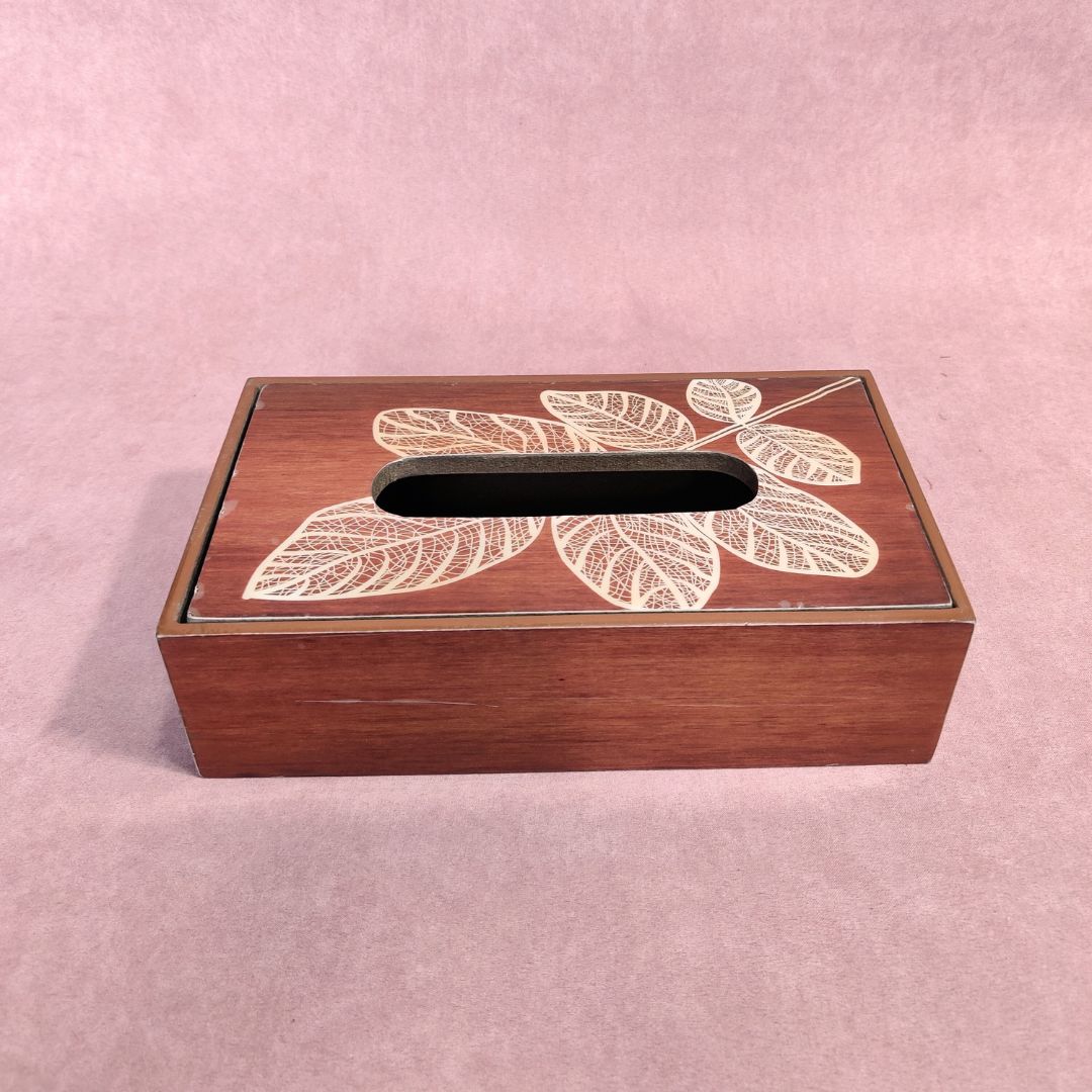 Tissue Box - Brown Leaf