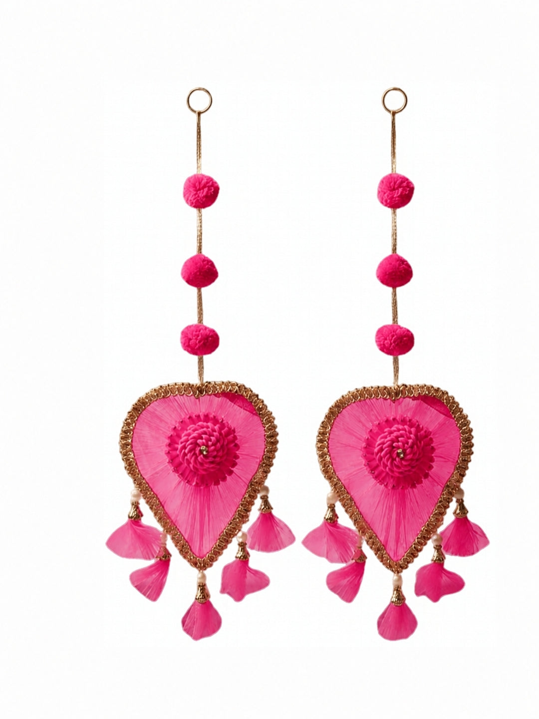Small Pink Floral Heart-Shaped Festive Hangings