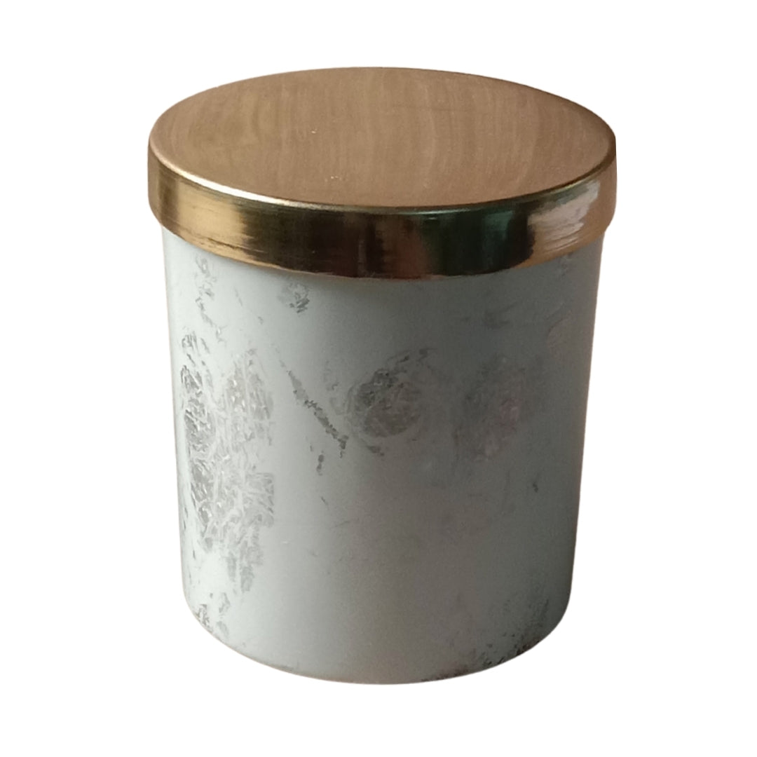 Silver Foil Finish Glass Jar Scented Candles - Sinlge pc