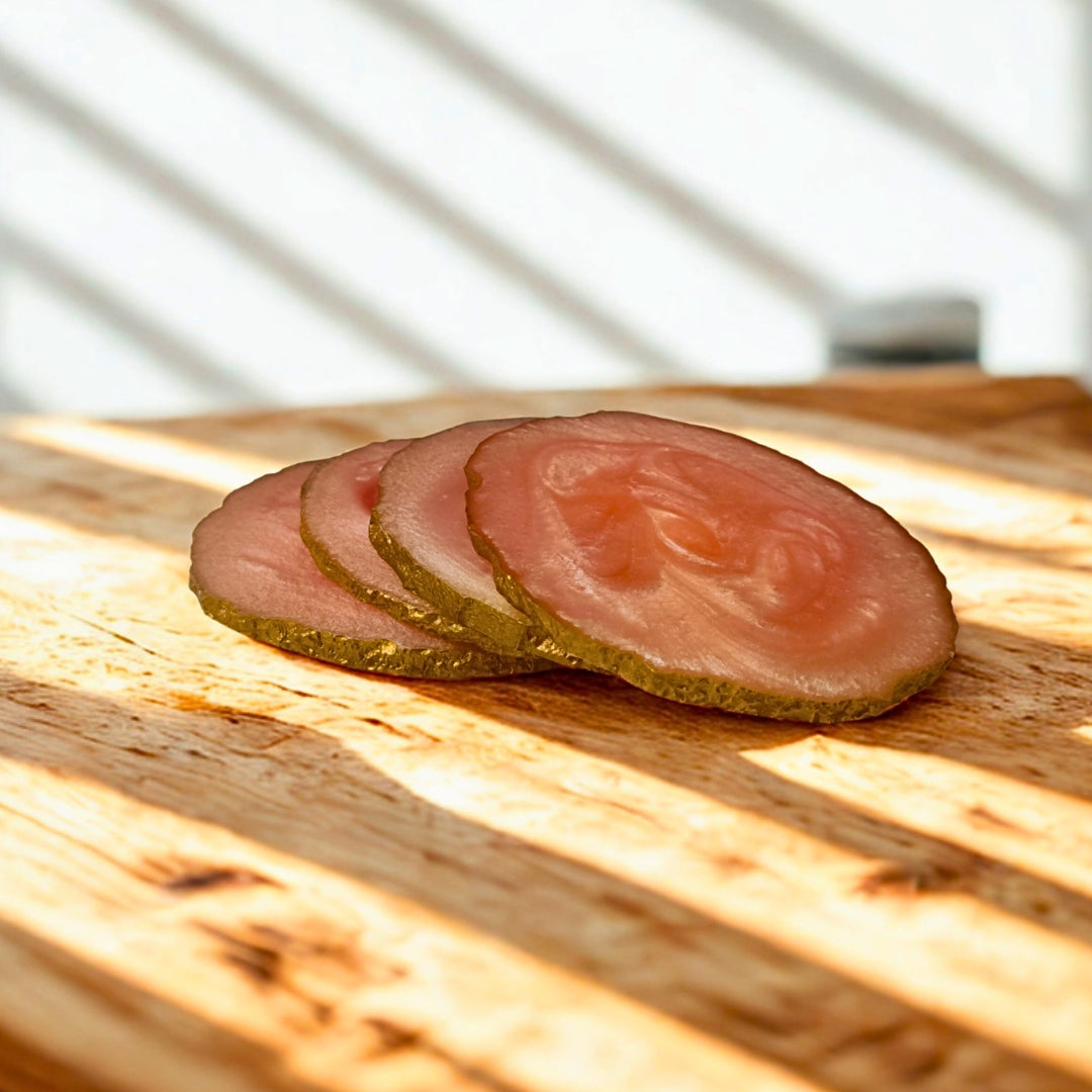 pink resin coaster set of 4
