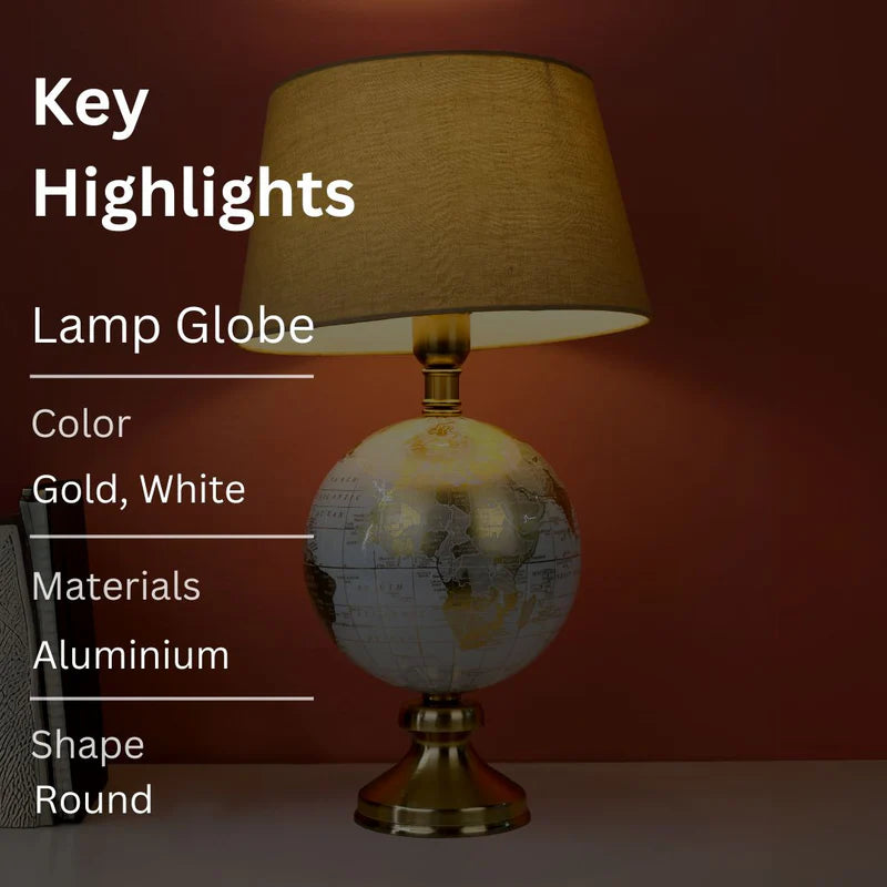 Metal Lamp With Globe With Shade