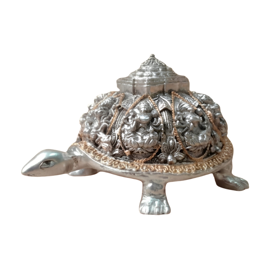 The Divine Kurma Meru Yantra – 999 Pure Silver & 24K Gold Plated Laxmi Shree yantra Good Fortune Tortoise