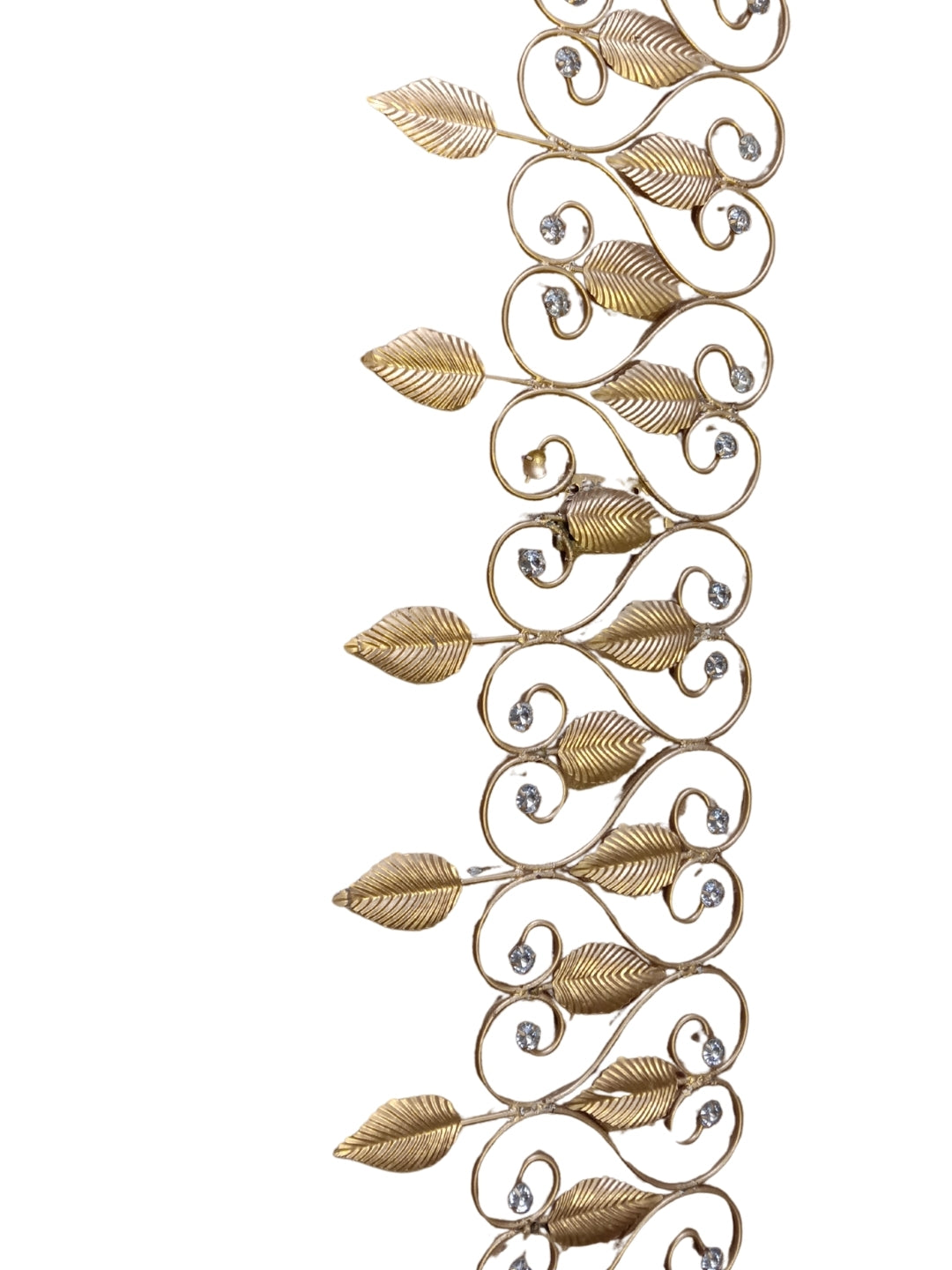 metal gold finish paisley toran with leaf