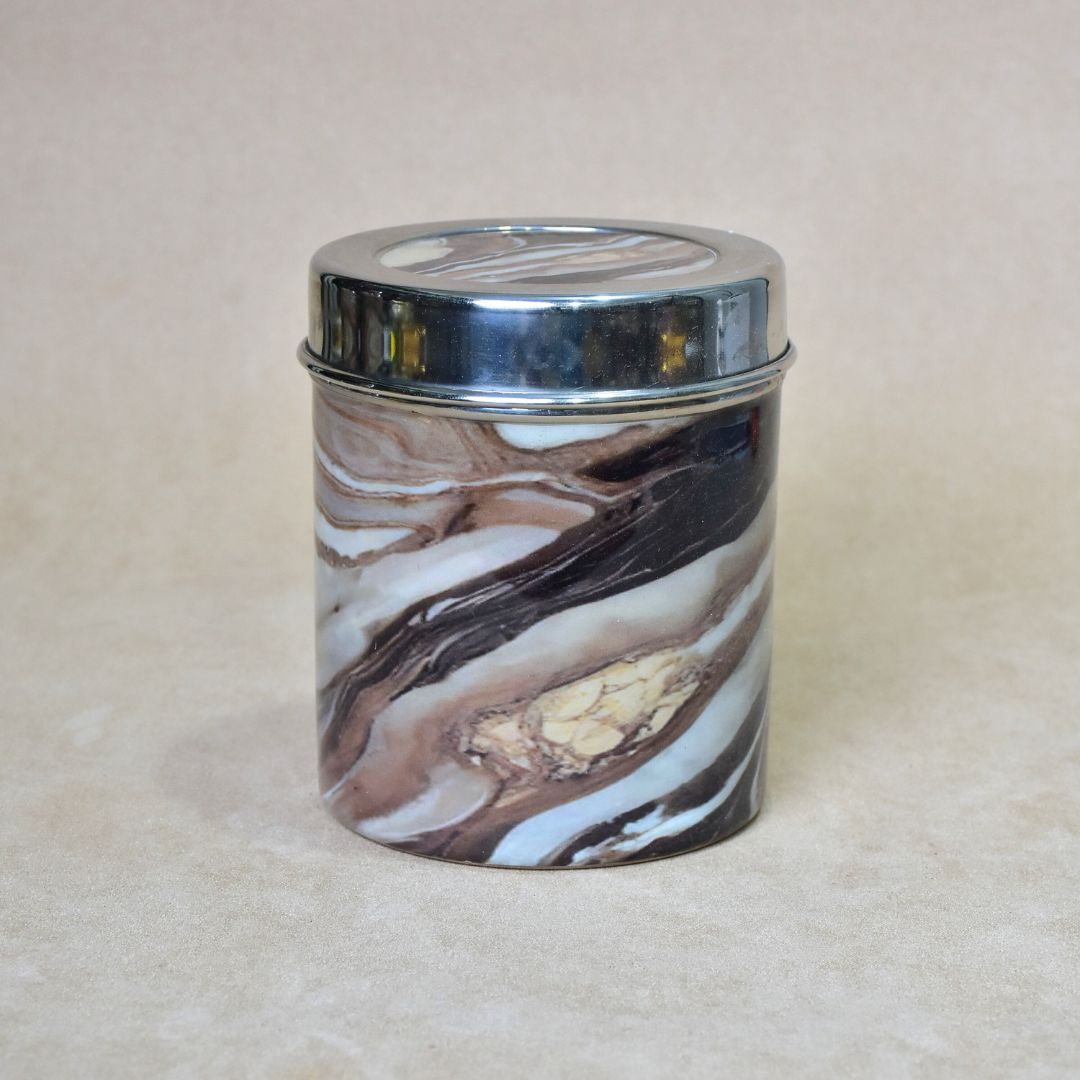 Brown Marble Jar Set Of 4