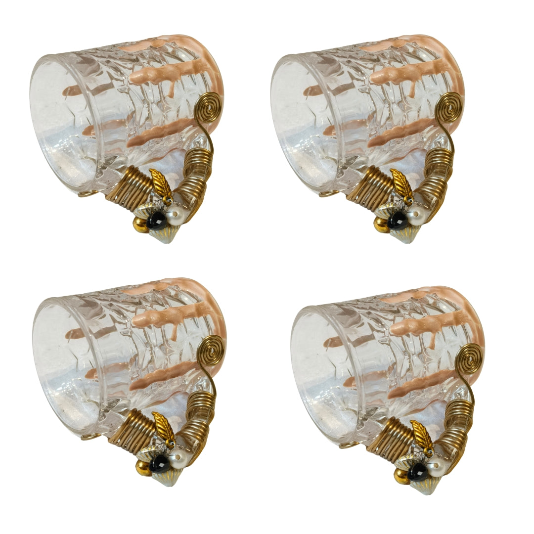 Checkered Tall Filigree Cup Set of 5