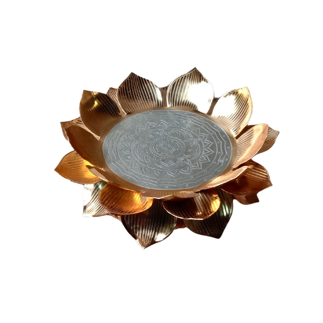 Gold & Silver Plated Lotus Singhasan with Lacquer Finish | Divine Festive Gift Box
