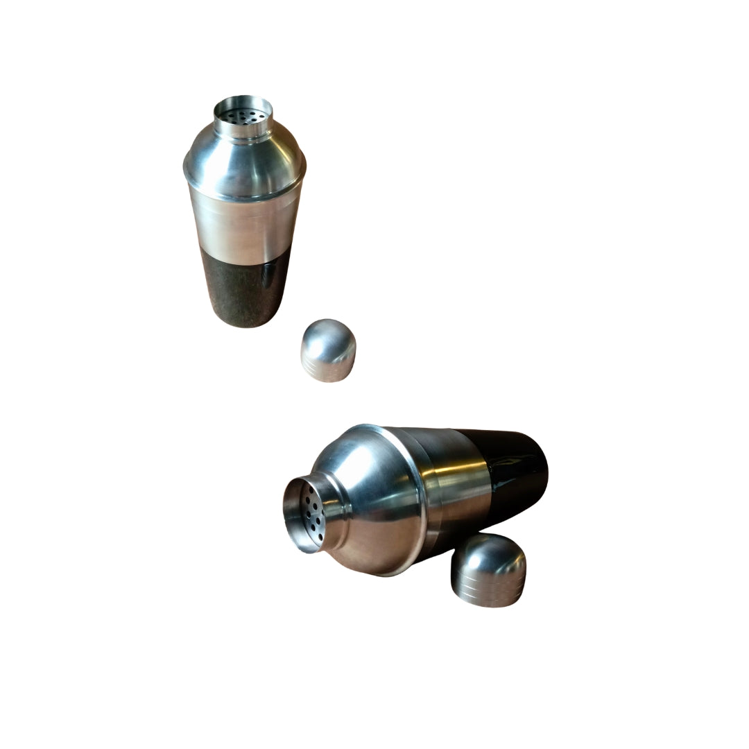 Stainless Steel ice bucket & Shaker with black enamel -set of 2