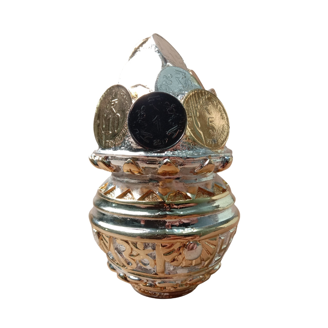 The Home Co- 999 Pure Silver Plated & 24K Gold Plated Wealth Kalash Sacred 5 Inch Abundance Idol (Copy)