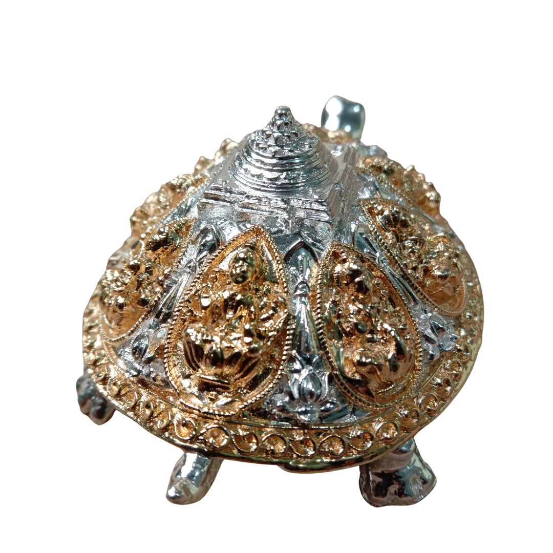 The Home Co- 999 Pure Silver Plated & 24K Gold Plated  Royal Ganesha-Kachua  Divine Tortule