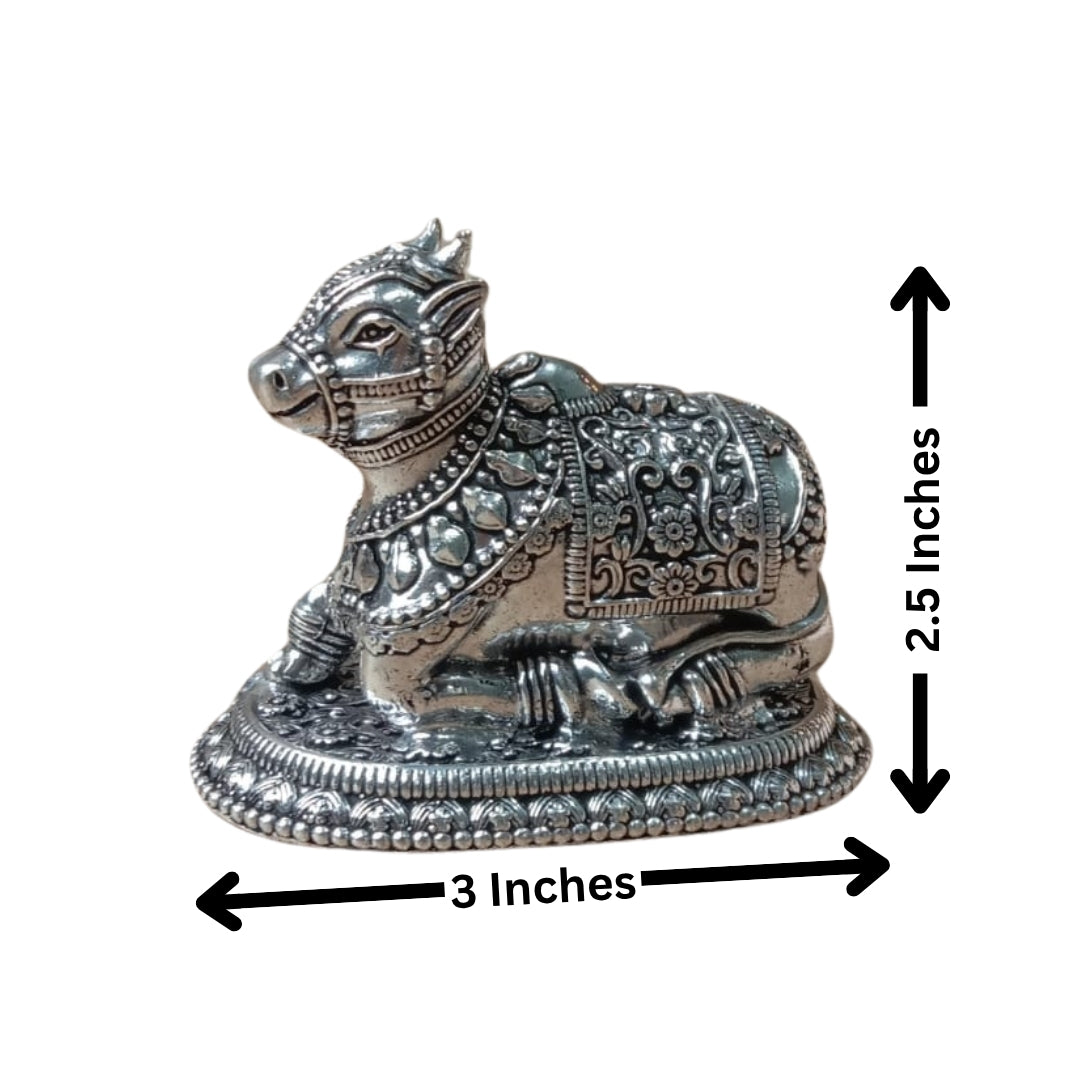Exquisite Handcrafted German Silver Nandi Idol