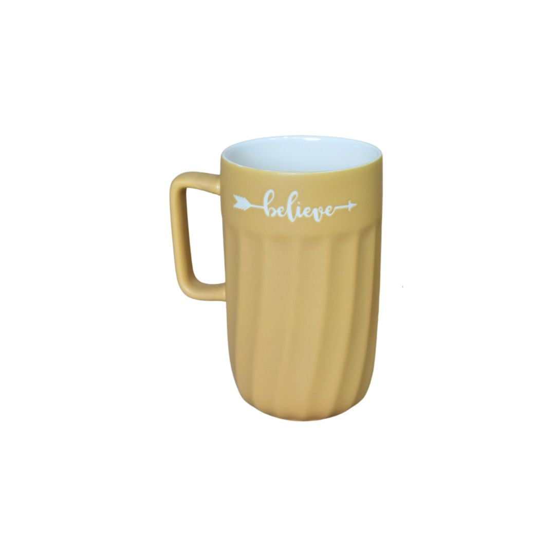 Believe Ceramic Mug - Yellow