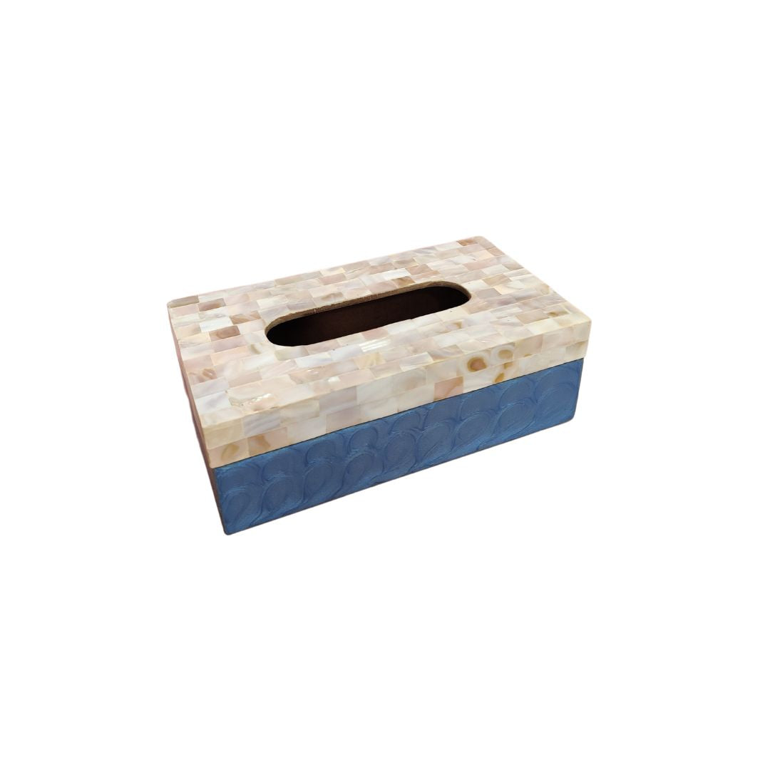 Tissue Box - Blue Mother Of Pearl