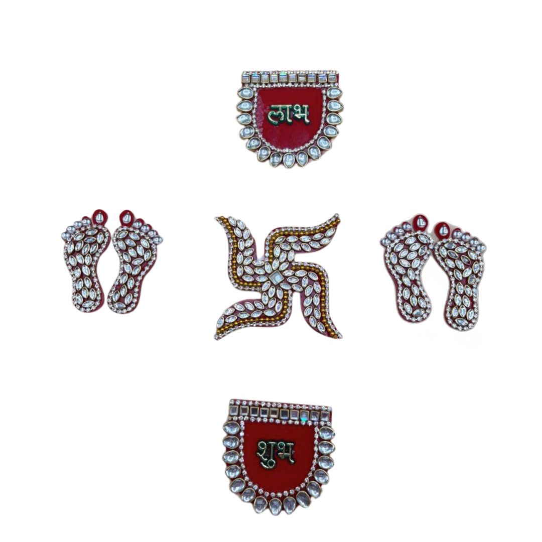 Laxmi Chrana Shubh Labh & Swastika - Set Of 5