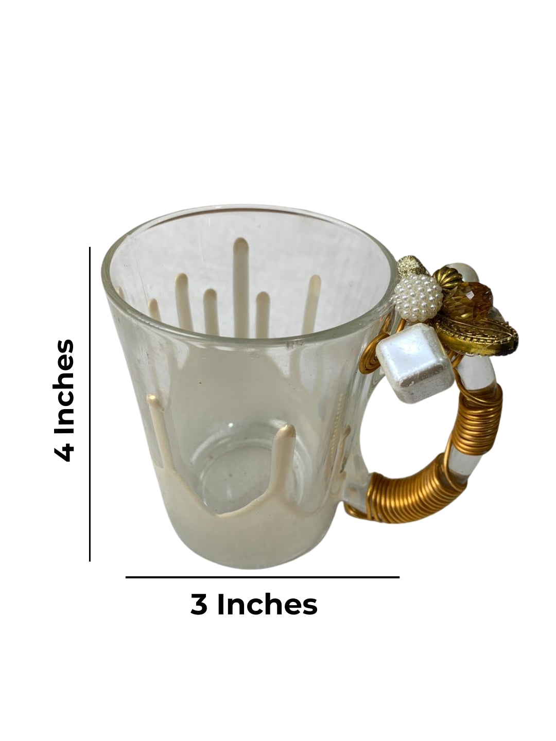 White Resin Coffee Filigree Cup Set of 6