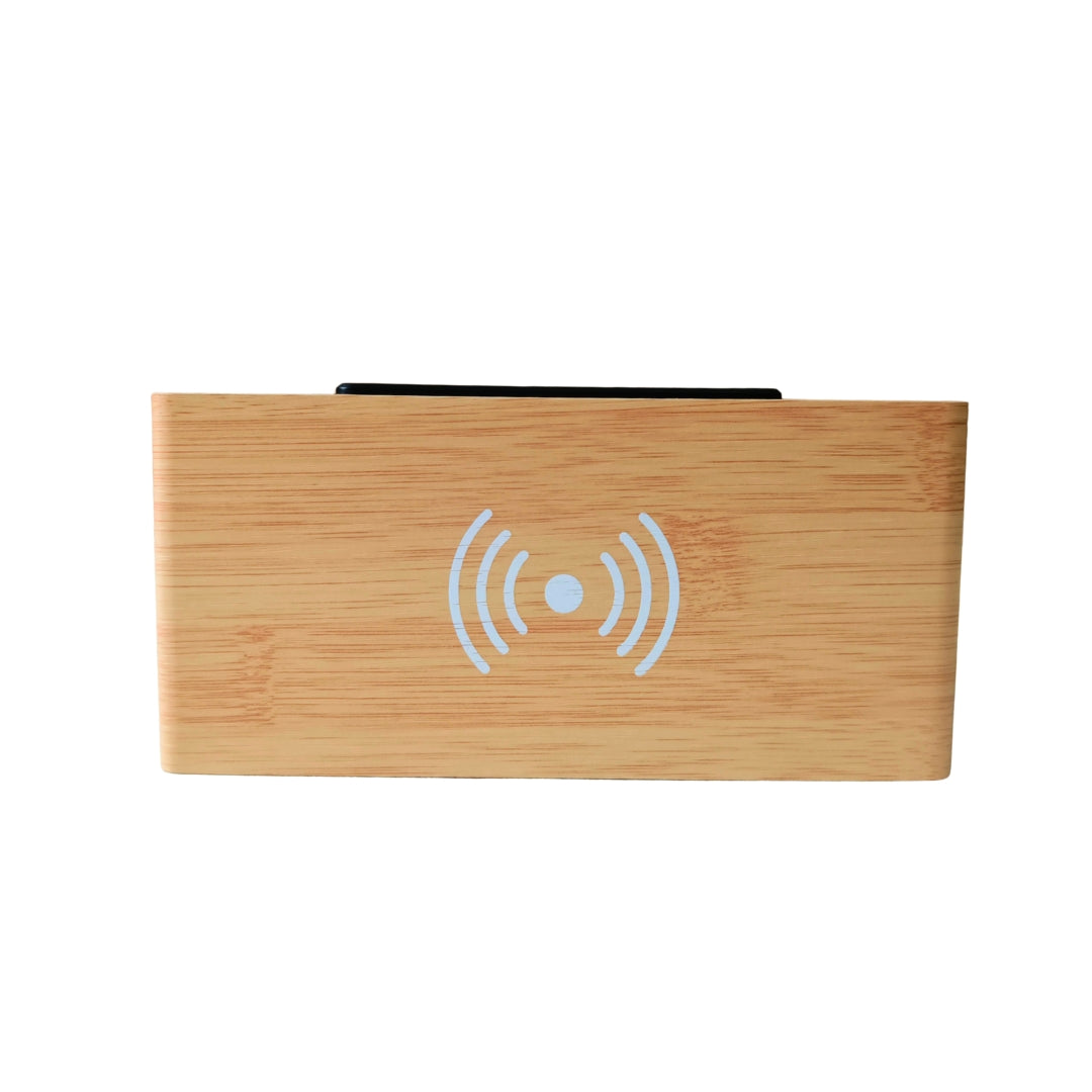 Wooden Rectangle Block With Digital Clock