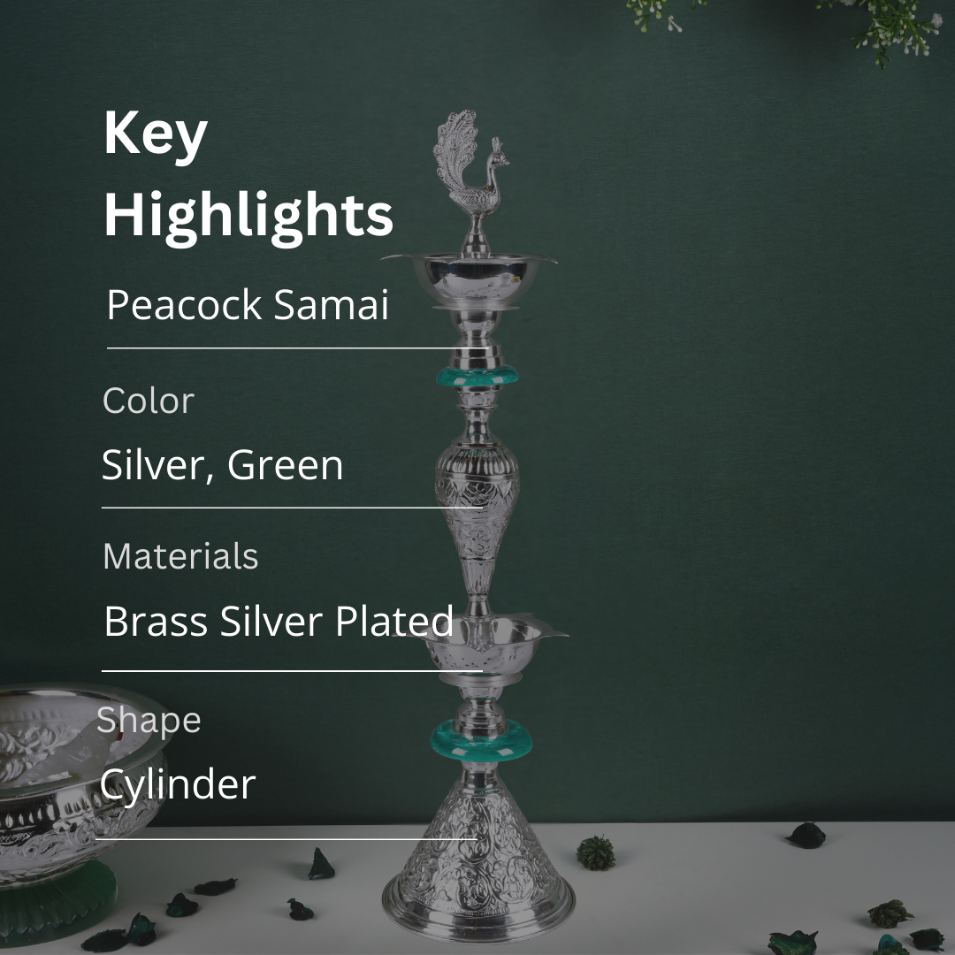 Peacock Samai - Silver Lamp