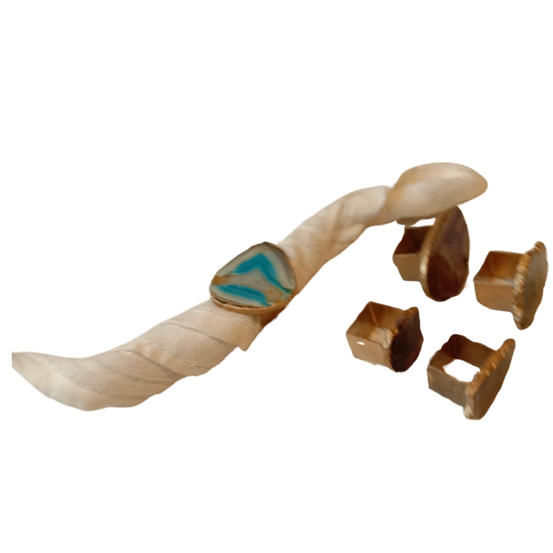 Napkin rings agate set of 5