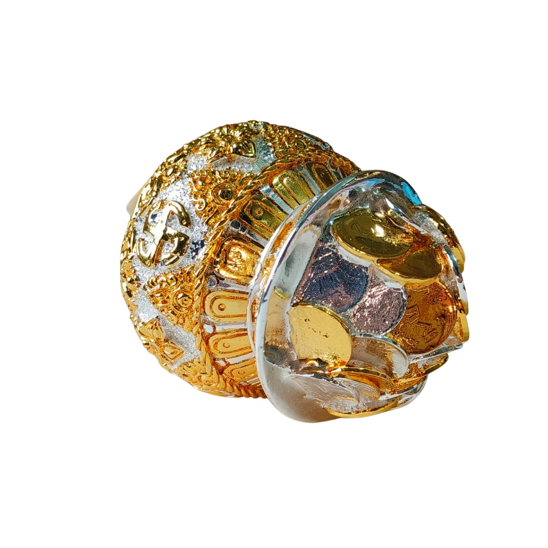 The Home Co- 999 Pure Silver Plated & 24K Gold Plated Wealth Kalash Sacred 5 Inch Abundance Idol