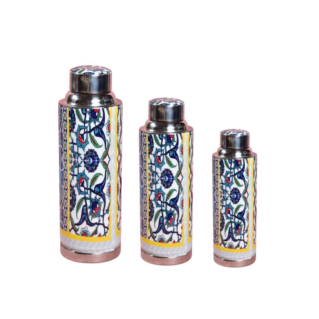 New Blue Copper Bottle - Set Of 3