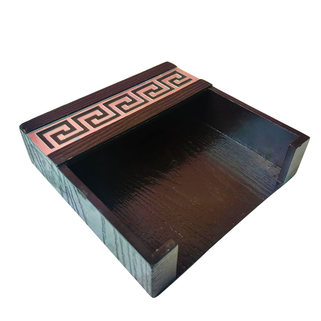 Square tissueholder - Wooden Versace Cut Design