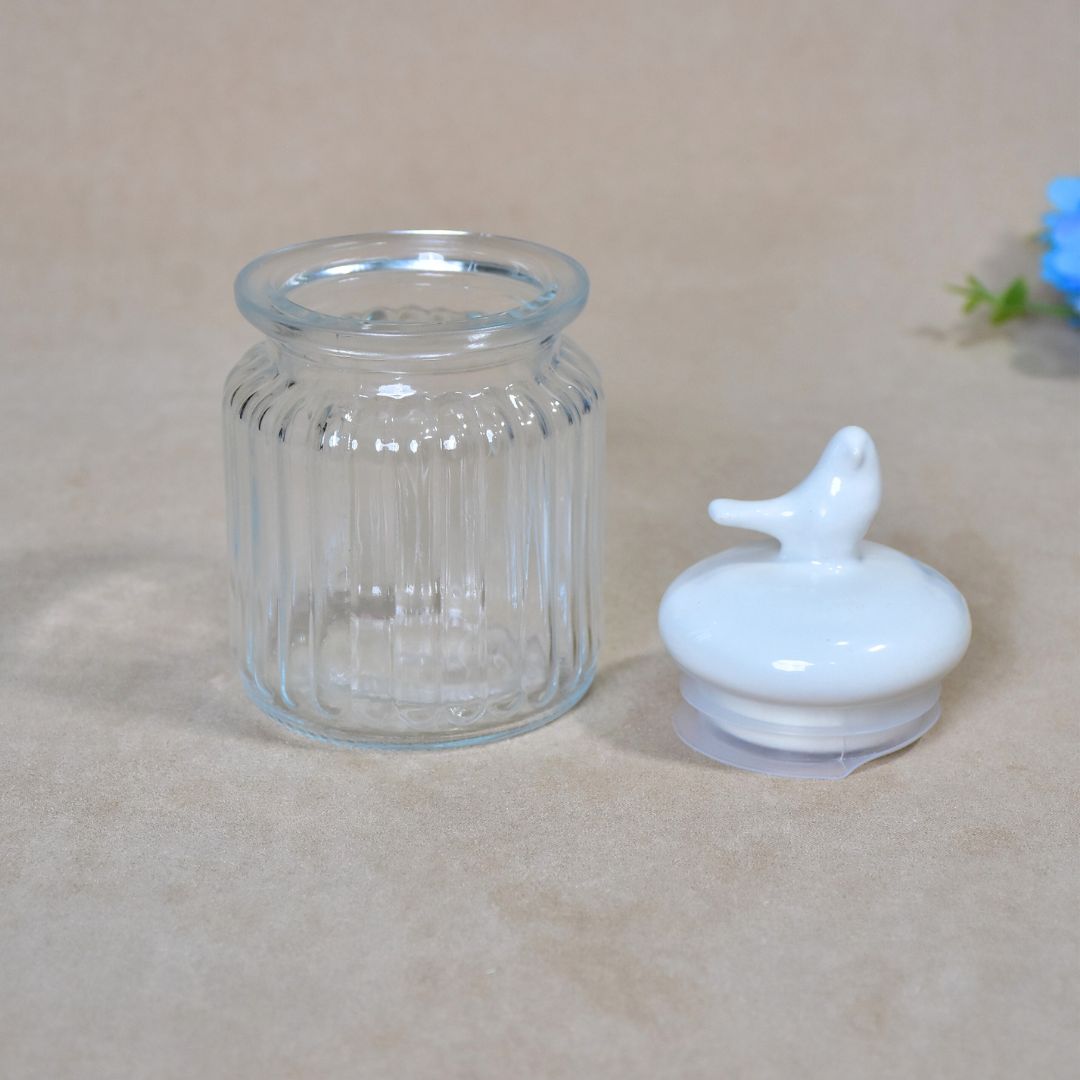 Ceramic Jar With Bird Lid Set Of 3