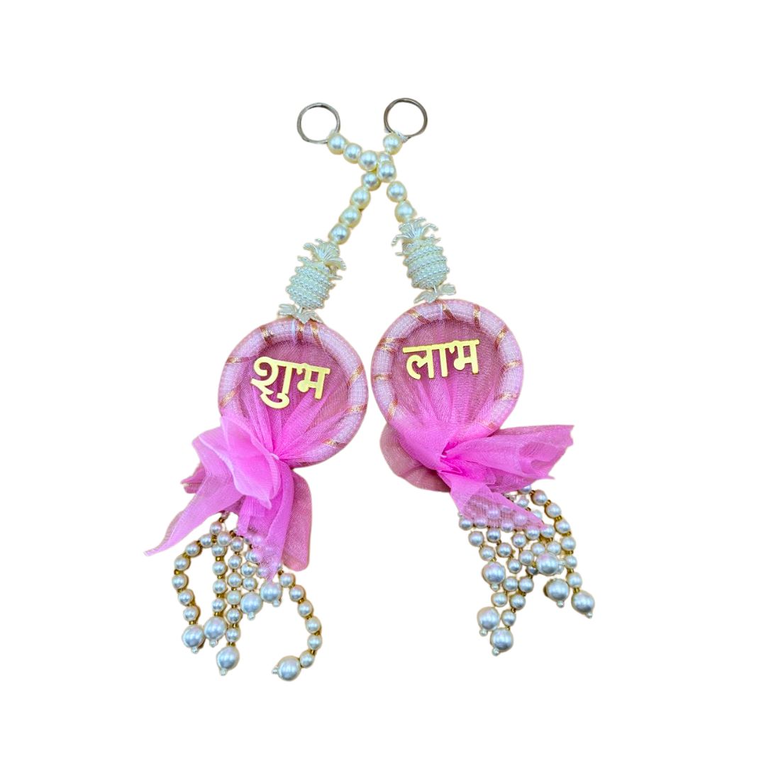 Side Hanging Set Of 2 - Shubh Labh Pink