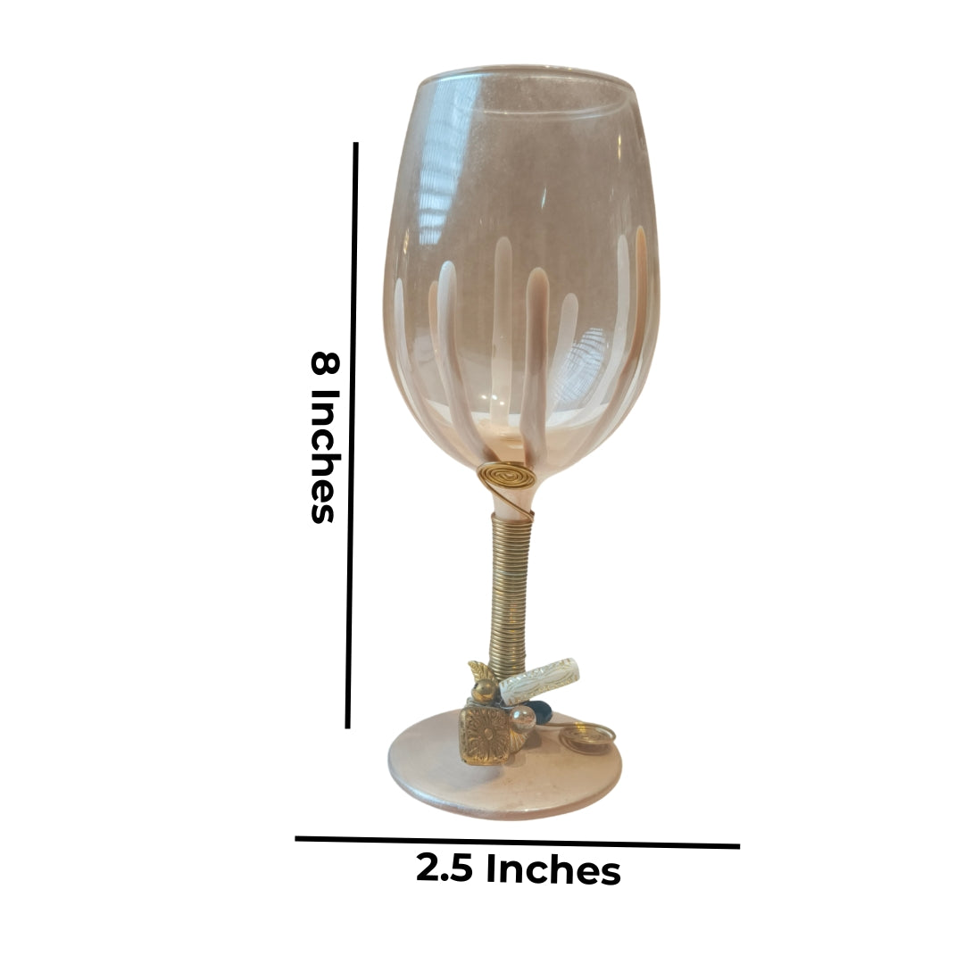 Ivory Resin Wine Filigree Glass Set of 3