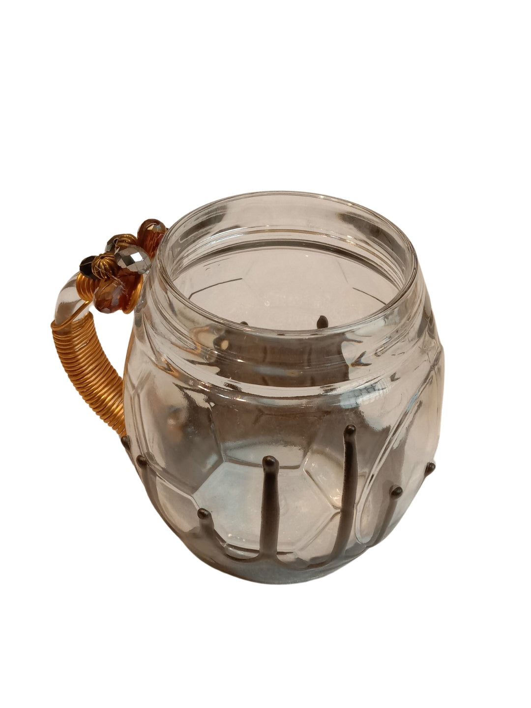 Grey Resin Football Filigree Cup Set of 4