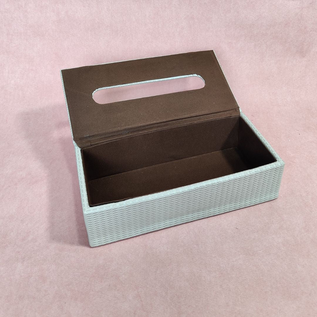 Tissue Box - Grey Leatherette