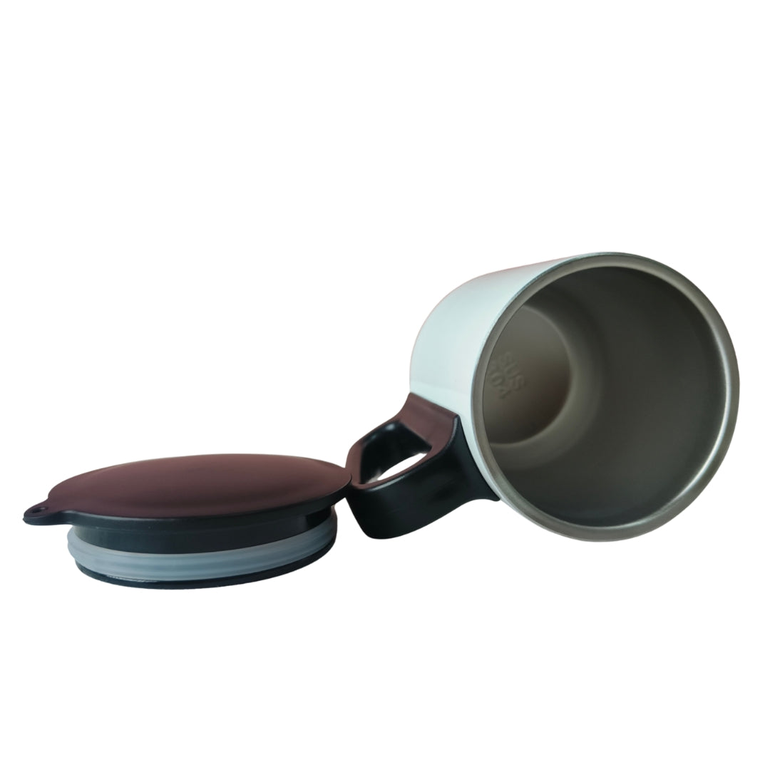 White Stainless Steel Small Insulated Mug