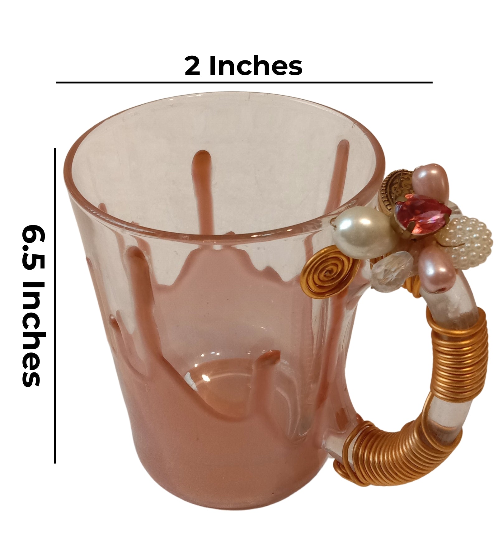 Peach Resin Coffee Filigree Cup Set of 4