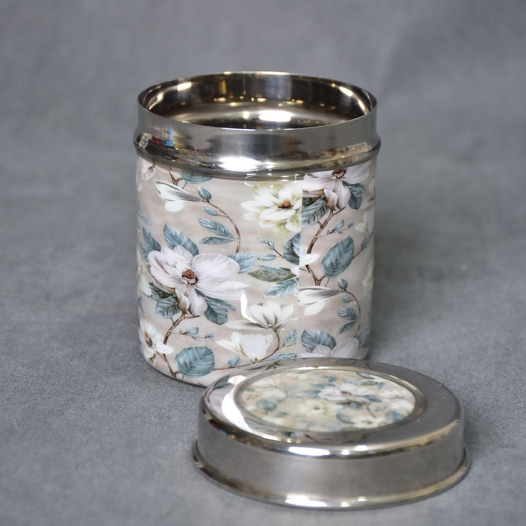 Grey Flower Jar Set Of 4