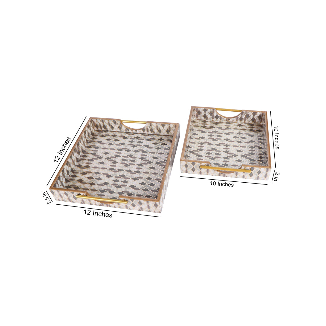 Square Tray Set Of 2 - Barfi