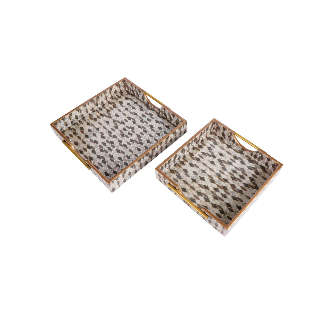 Square Tray Set Of 2 - Barfi