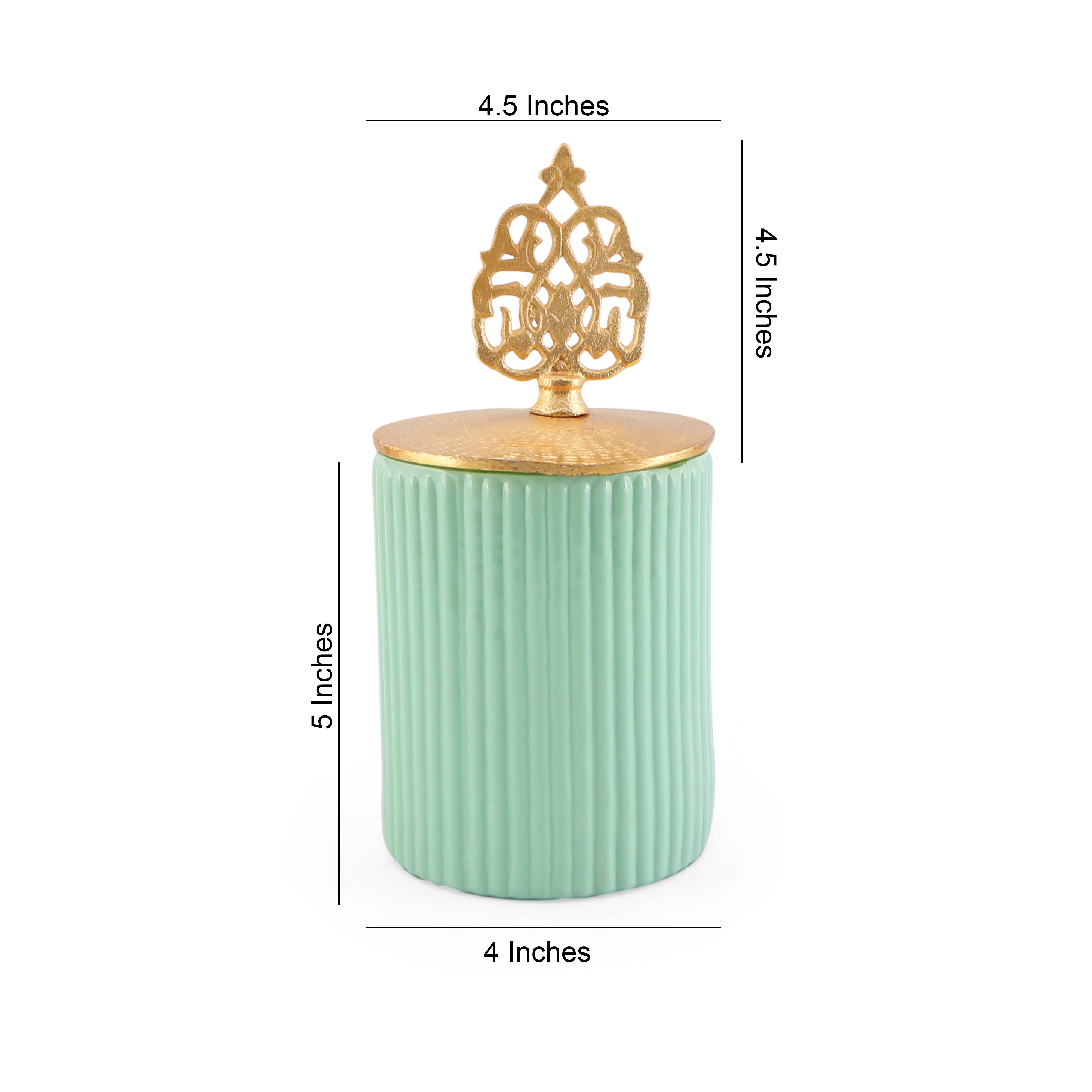 Glass Jar - Green Lining Jar Single (Medium) 6- The Home Co.
