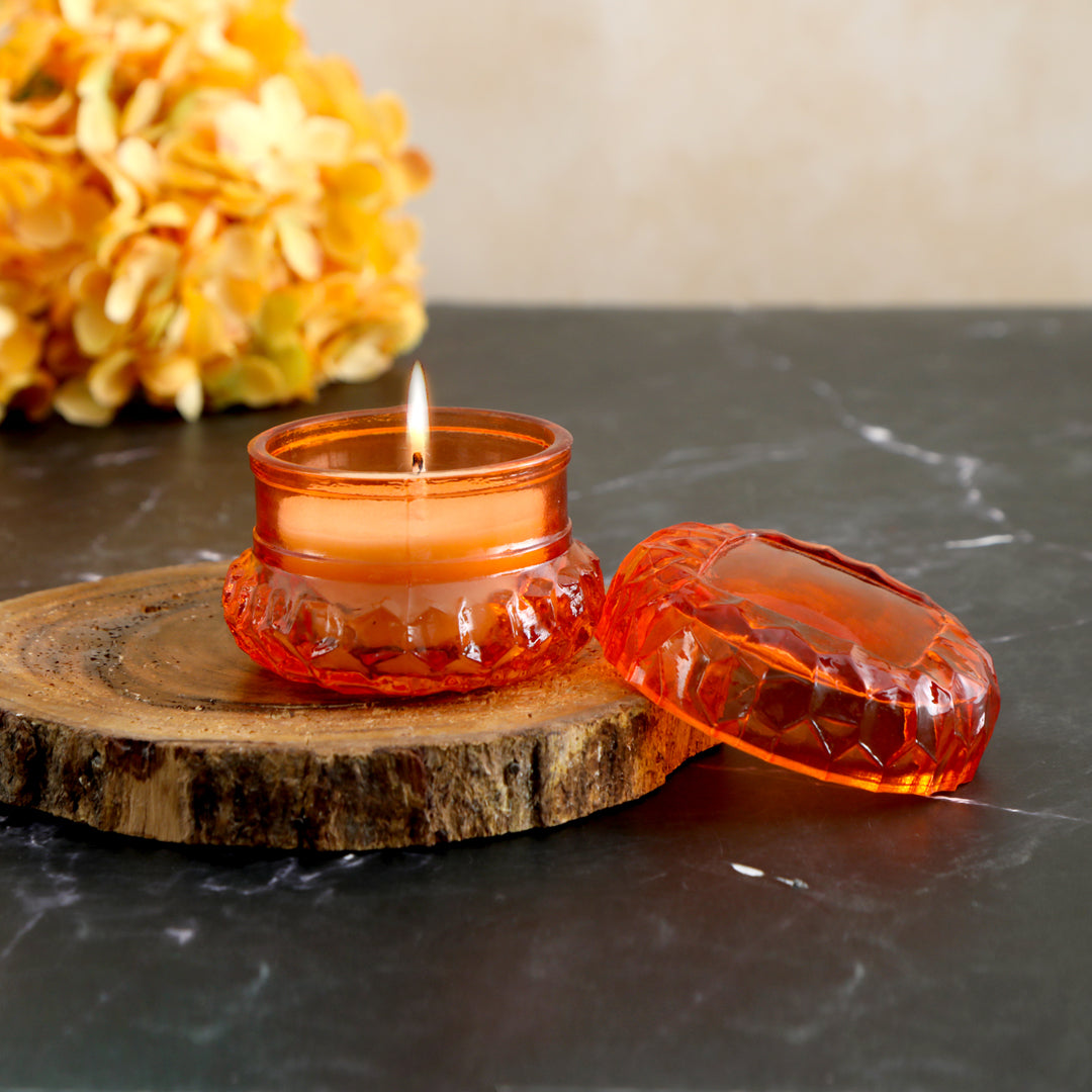 Candle Jar - Orange Candle Holder - The Home Co.
