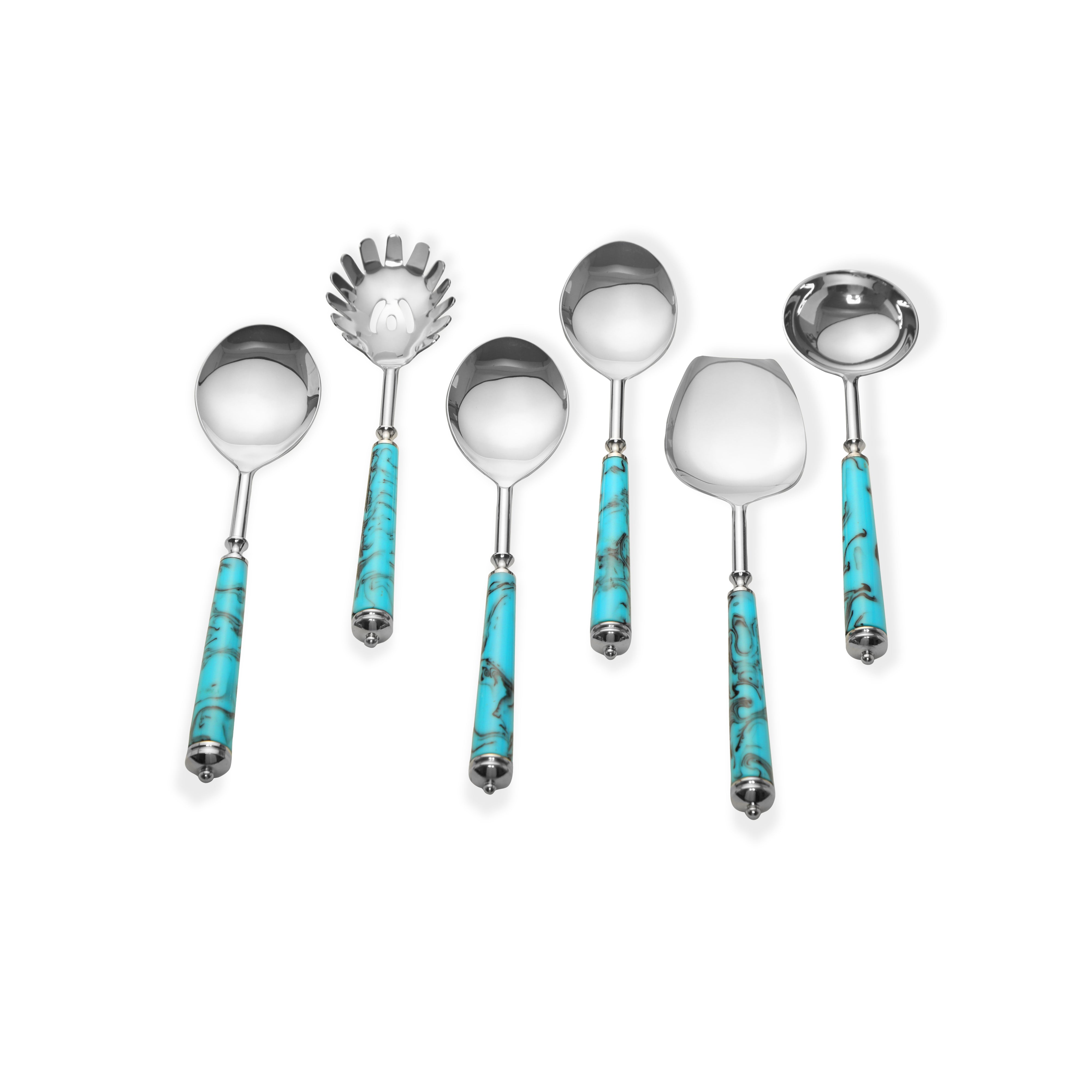 Serving Set of 6 - Blue Resin