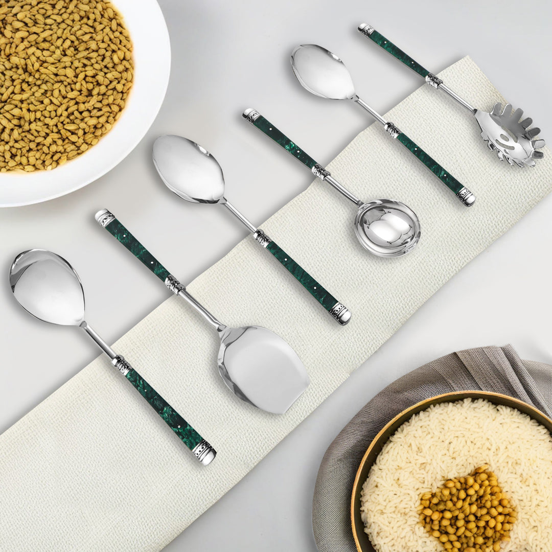 Serving Set - Green Flat Resin