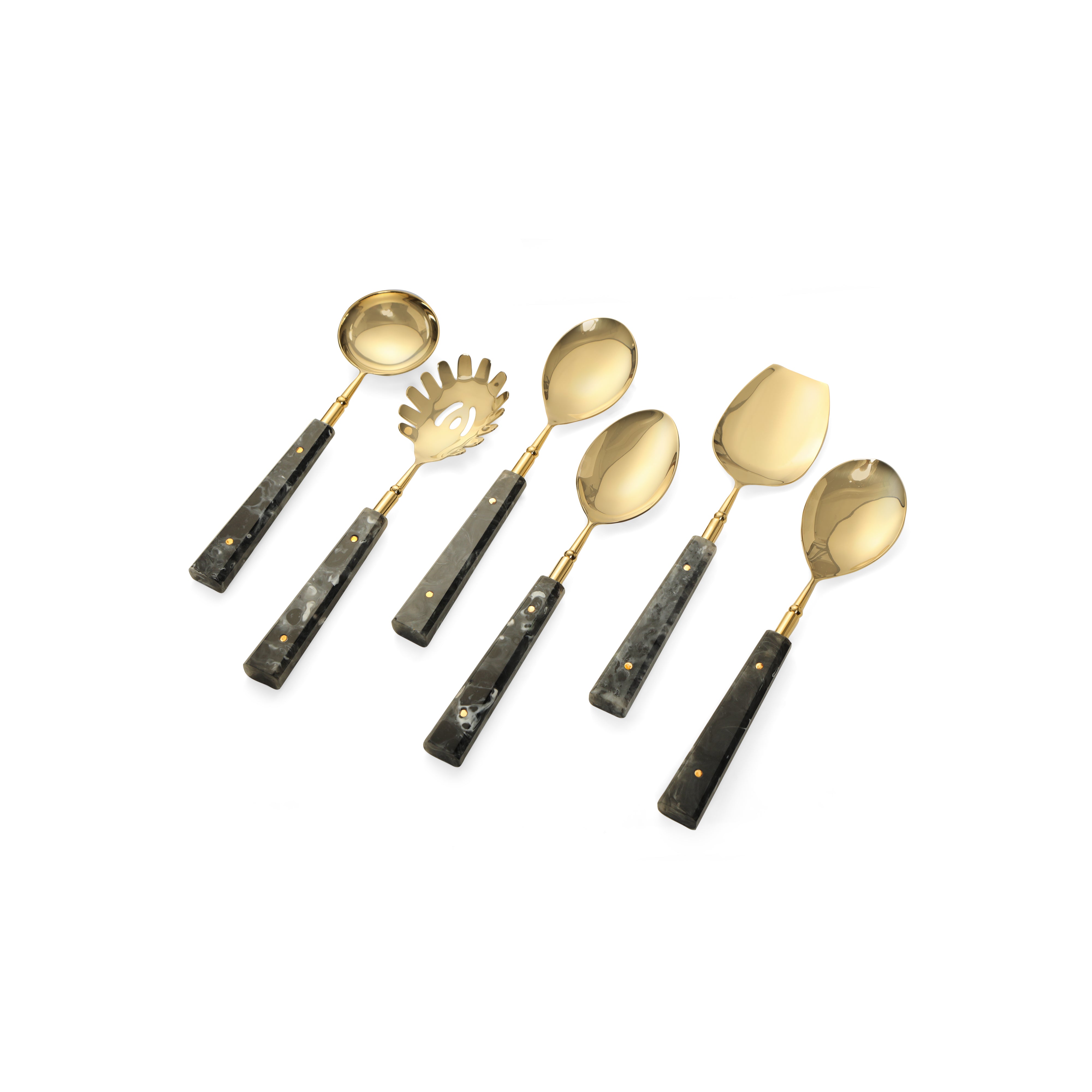 Serving Set of 6 - Grey Resin