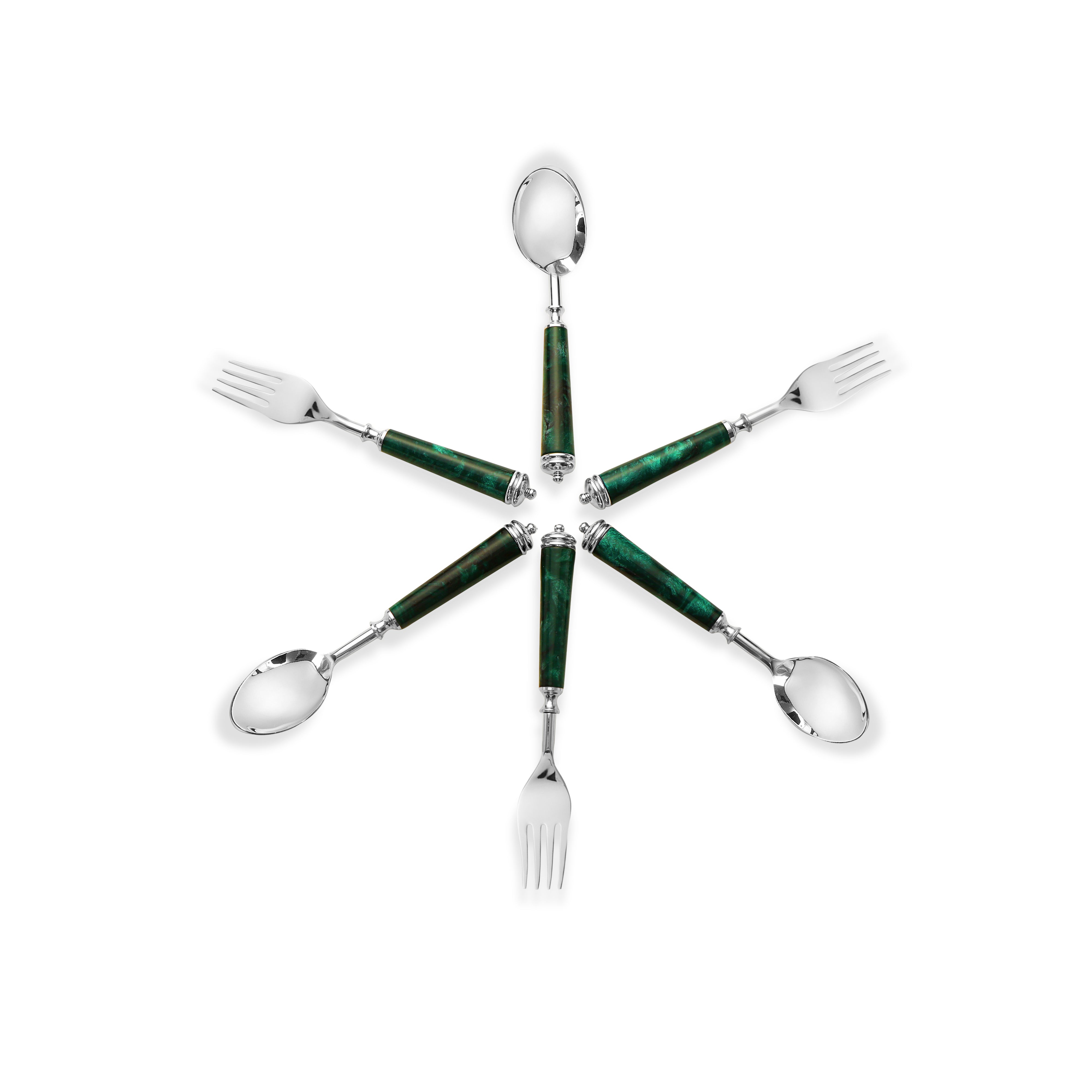 Cutlery Set of 12 - Green Resin