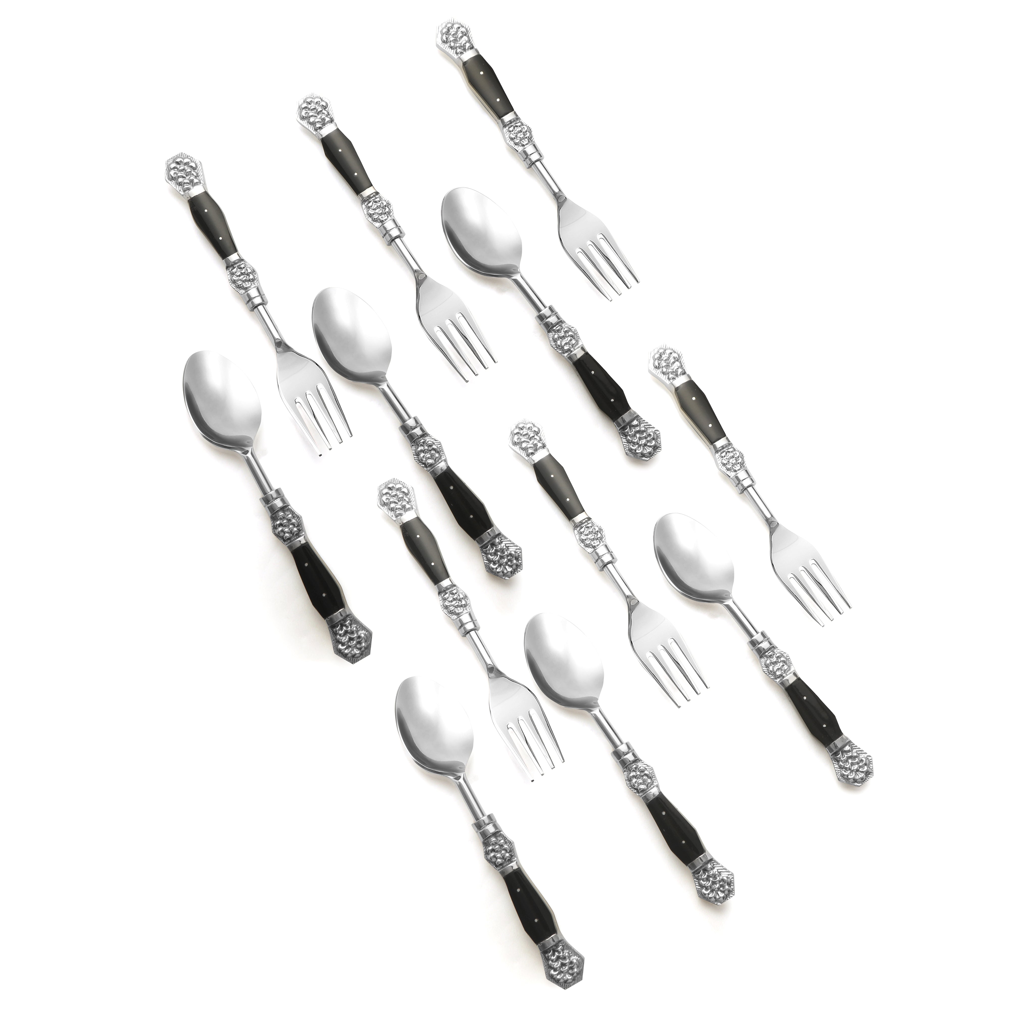 Cutlery Set of 12 - Black Resin